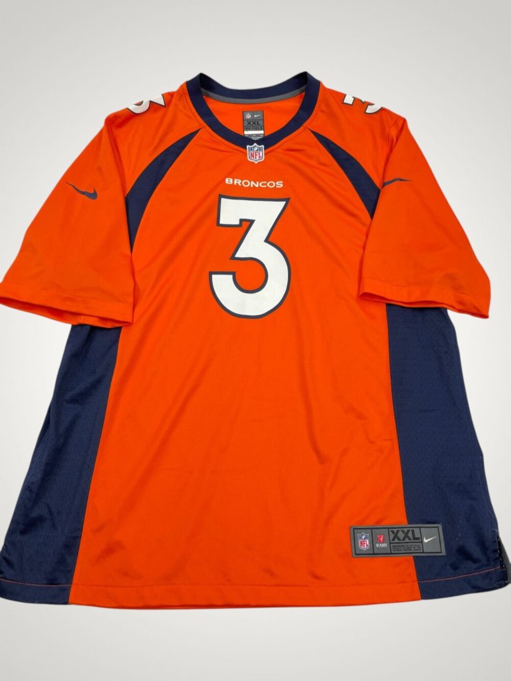 Nike Denver Broncos Russell Wilson 3 Orange Football Jersey Men’s 2XL XXL